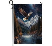 Drapeaux De Jardin Étoiles Nuit Montagne Faucons Drapeaus Décoratif Durable Drapeau Fierté Imperméabiliser Bannière Jardins Pour Balcon Défilé Festivals 30X45CM