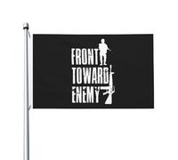 Drapeaux De Jardin Face À L'Ennemi Bannière De Jardin Vintage Bannière De Cour Pour Balcon Défilé Extérieurs 90X150 Cm