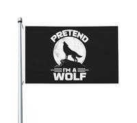 Drapeaux De Jardin Faisons Semblant D'Être Un Loup Bannière De Cour Décoratif Bannière De Jardin Pour Célébrations Vacances Intérieurs 90X150 CM