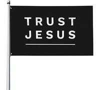 Drapeaux De Jardin Faites Confiance À Jésus Bannière De Drapeaux Couleurs Resistant Exterieur Traditionnel Bannière, Pour Jardin, Balcon, D'Intérieur, 90x150cm