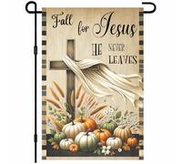 Drapeaux De Jardin Fall Crossed With Pumpkins Fall For Jesus Saying Bannière Extérieure Décorations Garden Flag Toutes Les Saisons Treer Drapeau Pour Ferme Jardinage Patio S