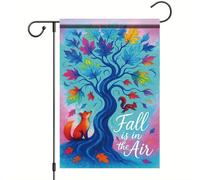 Drapeaux De Jardin Fall Ls In The With Colorfultree Fox And Squirrel Toutes Les Saisons Treer Drapeau Premium Drapeau Extérieur Pour Balcon Fête Célébrations S