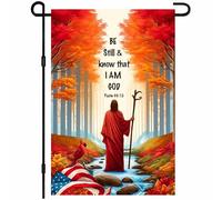 Drapeaux De Jardin Fall Religious Welcome Be Still And Know Toutes Les Saisons Garden Flag Coupe-Vent Et Étancheune Treer Drapeau Pour Jardinage Ferme M
