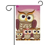 Drapeaux de jardin familiaux de hiboux 30,5 x 45,7 cm double face drapeau extérieur drapeau d'été drapeau floral bienvenue drapeaux de jardin saisonniers décorations de vacances