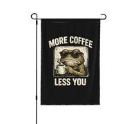 Drapeaux de jardin fantaisie « Grogne grincheuse : plus de café, moins de toi » (12 x 18 pouces, double face) pour décoration extérieure