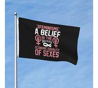 Drapeaux De Jardin Feminism A Belief In The Social Political Economic Equality Of Sexes Drapeaus Décoratif Durable Bannières Extérieure Résistant Drapeau Fierté Pour Fête Balcon Défilé 90X152CM