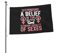 Drapeaux De Jardin Feminism A Belief In The Social Political Economic Résiste Aux Intempéries Pelouse Drapeaux Décorations Bannière Extérieure Pour Célébrations Balcon Fête Ferme 90X150 Cm