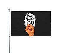 Drapeaux De Jardin Feminist Love Your Body Drapeau Fierté Durable Bannière Jardins Résistant Drapeaus Décoratif Pour 90X152CM