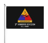 Drapeaux De Jardin Fer De Lance De La 3E Division Blindée Américaine Drapeaux Décoratifs D'Extérieur Imperméabiliser Bannière De Jardin Pour Cour Pelouse Vacances 90X150 CM