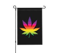 Drapeaux De Jardin Feuilles De Mauvaises Herbes Résiste Aux Intempéries Bannière Extérieure Coupe-Vent Et Étancheune Drapeau Extérieur Pour Jardinage Patio 30X45Cm