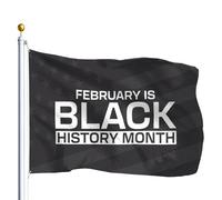 Drapeaux De Jardin Février Est Le Mois De L'Histoire Des Noirs Drapeau Fierté Durable Drapeaus Décoratif Résistant Bannières Extérieure Pour Balcon Défilé Célébrations 90X152CM