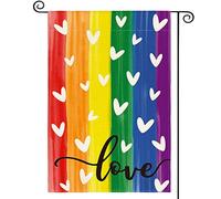 Drapeaux De Jardin Fierté Amour Cœur Arc-En-Ciel Lgbtq+ Progrès Communauté Gay Lesbienne Drapeau Paysage Couleurs Vives Bannière De Drapeaux, Pour Balcon, Les Défilés, D'Intérieur, 30x45cm