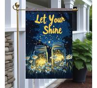 Drapeaux De Jardin Firefly Mason Jar Let Your Shine Night Glow Light Toutes Les Saisons Garden Flag Premium Treer Drapeau Pour Jardinage Célébrations M