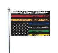 Drapeaux De Jardin First Responders Hero Usa Thin Line Toutes Les Saisons Drapeau Extérieur Coupe-Vent Et Étancheune Garden Flag Pour Balcon Fête Ferme Patio 90X150 Cm