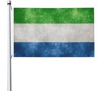 Drapeaux De Jardin Flag De La Sierra Leone Grand Drapeau Lavable Imprimé Bannière À Œillets, Pour D'Intérieur, Balcon, Les Défilés, 90x150cm