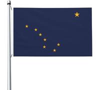 Drapeaux De Jardin Flag De L'Alaska Drapeau De Bienvenue 2 Œillets Métalliques Lavable Bannière, Pour Les Défilés, D'Intérieur, Les Bureaux, 90x150cm