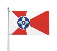 Drapeaux De Jardin Flag De Wichita, Kansas Drapeau Paysage Personnalisés Renforcé Avec Bannière À Œillets, Pour Jardin, Balcon, Les Défilés, 90X150Cm