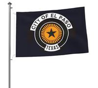 Drapeaux De Jardin Flag D'El Paso, Texas Drapeau De Bienvenue Imprimé Traditionnel Bannière À Œillets, Pour Les Bureaux, D'Intérieur, Les Défilés, 90x150cm