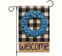 Drapeaux De Jardin Fleur De Ne M'Oublie Pas Drapeau Extérieur Résiste Aux Intempéries Garden Flag Décorations Pour Patio Célébrations Balcon Fête 90X150Cm