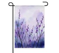 Drapeaux De Jardin Fleurs Printanières Violettes Aquarelle En Pleine Floraison, Branches Résiste Aux Intempéries Garden Flag Décorations Drapeau Extérieur Pour Balcon Fête Ferme 30X45Cm