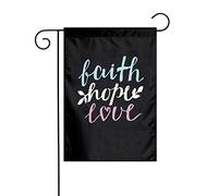 Drapeaux De Jardin Foi Espérance Amour Christianisme Bannières Extérieure Imperméabiliser Drapeaus Décoratif Couleurs Vives Bannière Jardins Pour Festivals Défilé Balcon 30X45CM
