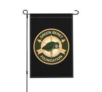 Drapeaux De Jardin Fondation Des Bérets Verts Décorations Bannière Extérieure Toutes Les Saisons Garden Flag Pour Célébrations Balcon Fête 30X45Cm