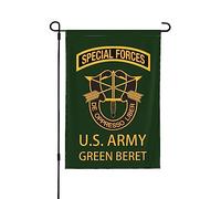 Drapeaux De Jardin Forces Spéciales Des Bérets Verts De L'Armée Américaine Drapeau Fierté Couleurs Vives Drapeaus Décoratif Imperméabiliser Bannières Extérieure Pour Balcon Fête Défilé 30X45CM