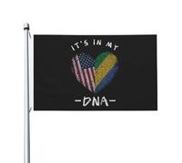 Drapeaux De Jardin Gabon C'Est Dans Mon Adn Gabonais Usa Drapeaus Décoratif Résistant Drapeau Fierté Couleurs Vives Bannière Jardins Pour Balcon Fête Festivals 90X152CM