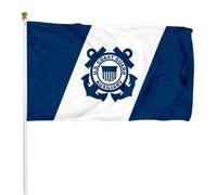Drapeaux De Jardin Garde Côtière Auxiliaire Des Services En Uniforme Toutes Les Saisons Drapeau Extérieur Coupe-Vent Et Étancheune Garden Flag Pour Ferme Célébrations Balcon Fête 90X150Cm
