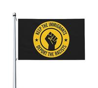 Drapeaux De Jardin Gardez Les Immigrants, Expulsez Les Racistes Bannières Extérieure Personnalisée Bannière De Jardin Pour Festivals Cour Célébrations 90X150 CM