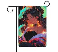 Drapeaux de jardin Geisha Magical Samurai pour la décoration extérieure de Noël, d'hiver, de jardin, de cour ou de maison 47 cm x 32 cm