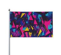 Drapeaux De Jardin Géométrique Coloré Et Lumineux Des Années 70 Garden Flag Premium Drapeau Extérieur Pour Balcon Fête Patio Jardinage 90X150 CM