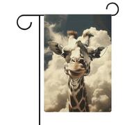 Drapeaux de jardin girafe dans les nuages 30,5 x 45,7 cm double face pour l'extérieur, drapeau de cour d'été, drapeau floral de bienvenue, drapeaux de jardin, décorations de vacances