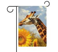 Drapeaux de jardin girafe et tournesol 30,5 x 45,7 cm double face pour l'extérieur, drapeau de cour d'été, drapeau floral de bienvenue, drapeaux de jardin saisonniers, décorations de vacances