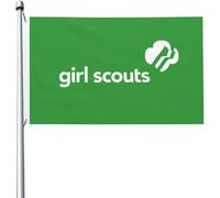 Drapeaux De Jardin Girl Scouts Des États-Unis Bannière De Drapeaux Personnalisés Lavable Bannière À Œillets, Pour D'Intérieur, Balcon, Jardin, 90x150cm