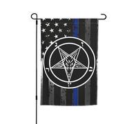 Drapeaux De Jardin Goat Of Mendes Pentagram Satan Satanic Baphomet Coupe-Vent Et Étancheune Drapeau Extérieur Toutes Les Saisons Treer Drapeau Pour Célébrations Balcon Fête S