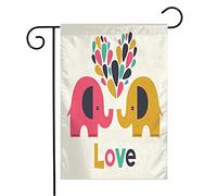 Drapeaux De Jardin Goutte Mignon Cœur Beau Concept Texte Passion Éléphants Amour Divers Couple Abstrait Design Traditionnel Drapeau De Bienvenue, Pour Les Bureaux, D'Intérieur, 30x45cm