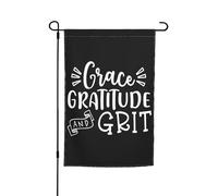 Drapeaux De Jardin Grace Gratitude And Grit Résiste Aux Intempéries Treer Drapeau Coupe-Vent Et Étancheune Bannière Extérieure Pour Célébrations Jardinage M