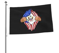 Drapeaux De Jardin Grandes Armoiries Des États-Unis, Le Sang Coule Dans Mes Veines Bannières Extérieure Couleurs Vives Bannière De Cour Pour Carnavals Cour Vacances 90X150 Cm