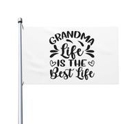Drapeaux De Jardin Grandma Life Is The Best Life Bannière Jardins Imperméabiliser Bannières Extérieure Couleurs Vives Drapeaus Décoratif Pour Festivals Défilé Balcon 90X152CM