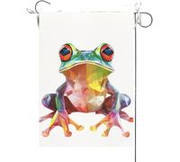 Drapeaux De Jardin Grenouille, Bienvenue Aux Amoureux Des Animaux Drapeau Fierté Résistant Bannière Jardins Couleurs Vives Drapeaus Décoratif Pour Festivals Défilé Célébrations 30X45CM
