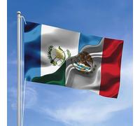 Drapeaux De Jardin Guatemala Et Mexique Mexicain Drapeau Fierté Decoration Drapeaus Décoratif Imperméabiliser Bannières Extérieure Pour Défilé Festivals Fête 90X150CM