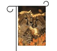 Drapeaux de jardin Guépard Love 30,5 x 45,7 cm, drapeau extérieur double face, drapeau de cour d'été, drapeau floral de bienvenue, drapeaux de jardin saisonniers, décorations de vacances