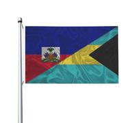 Drapeaux De Jardin Haïti Haïti Et Bahamas Triangle Des Bahamas Drapeau Fierté Durable Bannière Jardins Résistant Bannières Extérieure Pour Festivals Défilé Fête 90X152CM