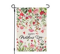 Drapeaux De Jardin Happy Mother'S Day Florals Coupe-Vent Et Étancheune Garden Flag Toutes Les Saisons Bannière Extérieure Pour Jardinage Patio S
