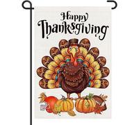 Drapeaux de jardin Happy Thanksgiving double face, panneau d'automne Turquie Petit drapeau ferme cour extérieur De