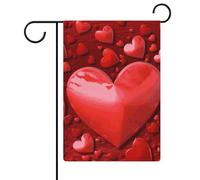 Drapeaux de jardin « Hearts Love » - 30,5 x 45,7 cm - Drapeau extérieur double face - Drapeau de cour d'été - Drapeau floral de bienvenue - Décorations de jardin saisonnières