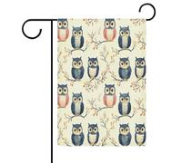 Drapeaux de jardin hibou mignons, drapeau double face, drapeaux de vacances pour décoration extérieure 12,6 x 18,5 pouces