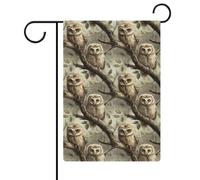 Drapeaux de jardin hibou mignons, drapeau double face, drapeaux de vacances pour décoration extérieure 12,6 x 18,5 pouces