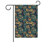 Drapeaux de jardin hibou mignons, drapeau double face, drapeaux de vacances pour décoration extérieure 12,6 x 18,5 pouces